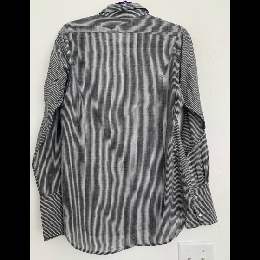 Nili Lotan Light Blue Button-Down Cotton Blouse - Picture 14 of 14